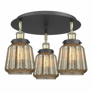 Chatham - 3 Light Flush Mount In Art Deco Style-8 Inches Tall and 18.25 Inches Wide - 1 of 1