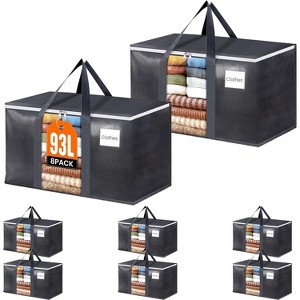 93L Extra Large Moving Bags with Visible PVC Window, Lightweight but Durable Storage Bags with Reinforced - 1 of 4