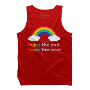 Adult Design By Humans Rainbow Twice The Dad & Love By Tank Top - 1 of 2