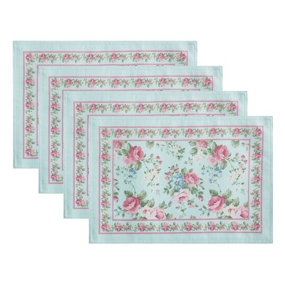 Vintage Floral Garden Placemats, Set of 4 - Multicolor - 13x19 - Elrene Home Fashions