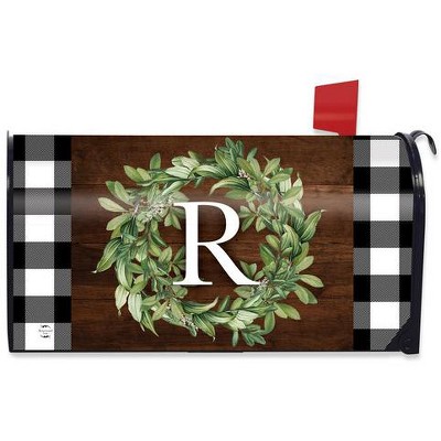 Wreath Monogram Letter R Mailbox Cover Everyday Standard Briarwood Lane
