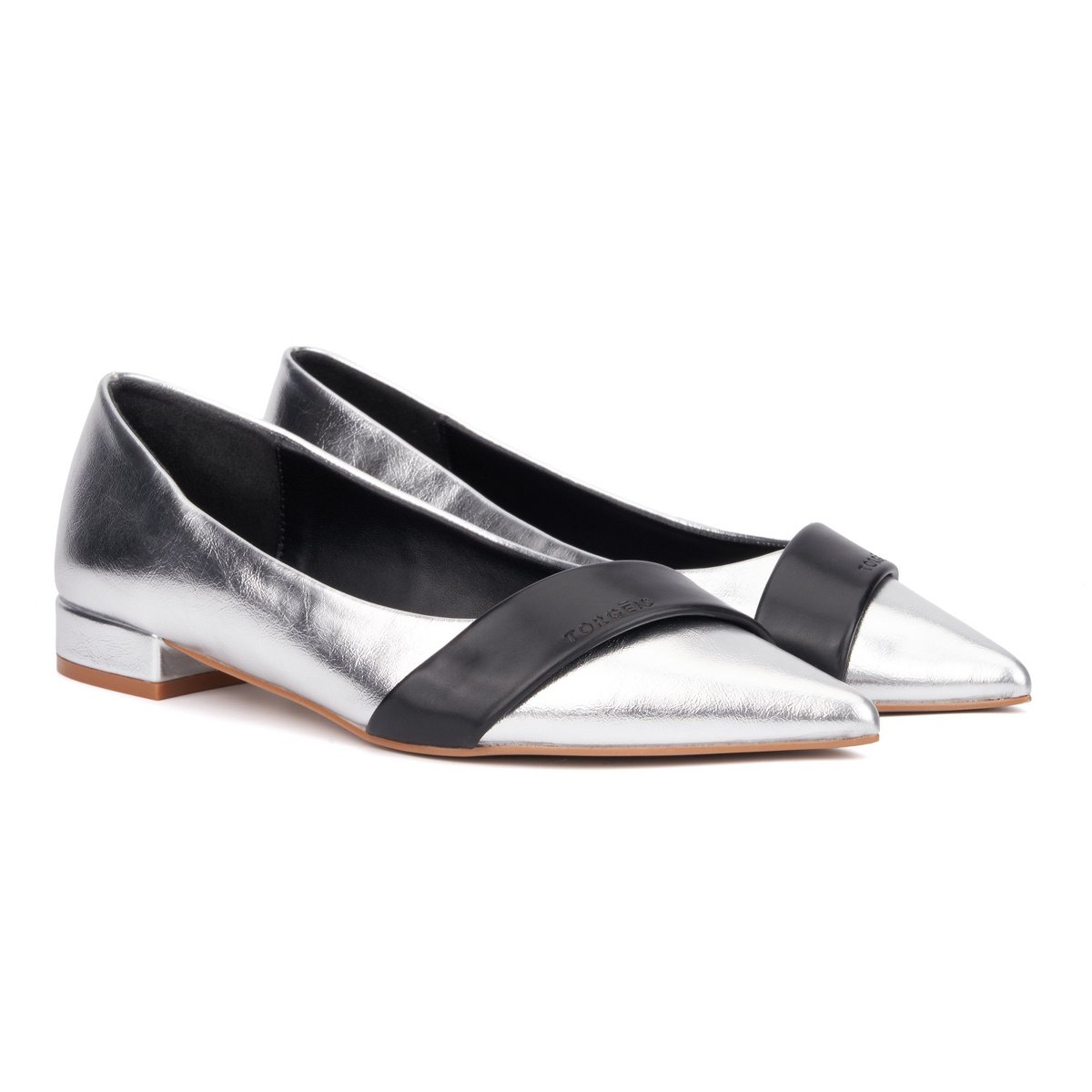 Обувь Torgeis Women's Harriet Ballet Flats - 7, SILVER/ BLACK — фото 8