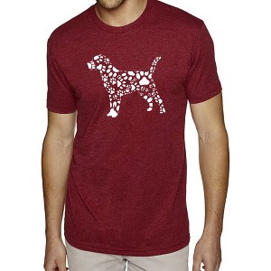 LA Pop Art Men's Premium Blend Word Art T-shirt - Dog Paw Prints - 1 of 4