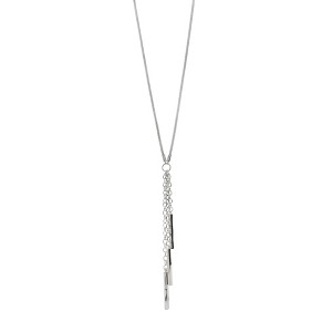 West Coast Jewelry Women's Polished Lariat Bar and Tassel Drop Stainless Steel Necklace - 1 of 4