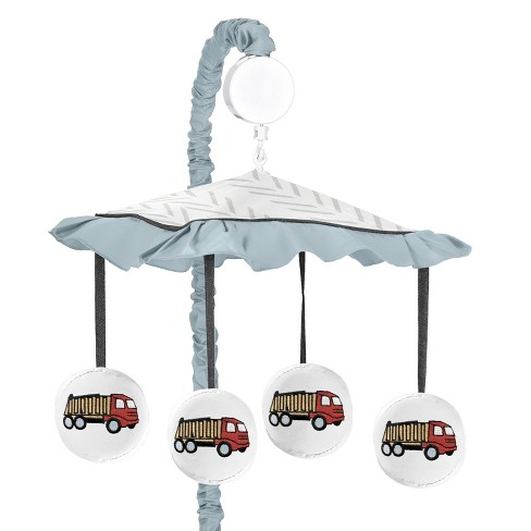 Sweet Jojo Designs Boy Musical Crib Mobile Construction Truck Red ...