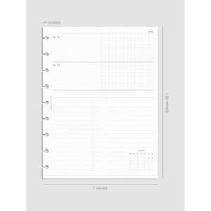 2026 Horizontal Weekly Planner Insert | Sunday Start | Cloth & Paper - 1 of 4