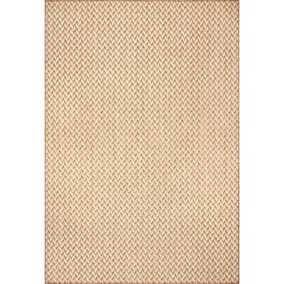 Camryn Brown Herringbone 8' x 10' Synthetic Indoor/Outdoor Rug