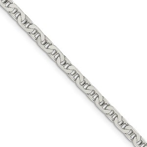 Black Bow Jewelry 3.75mm, Sterling Silver, Flat Anchor Chain Necklace - 1 of 4
