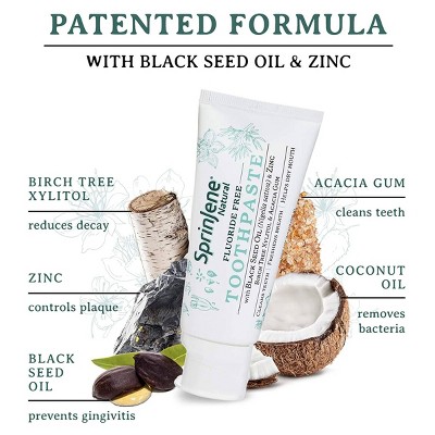 SprinJene Fluoride-Free Toothpaste - 3.5oz/2ct: Vegan, Dye-Free, Sodium Lauryl Sulfate-Free, Contains Xylitol