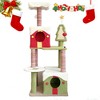 Akoasm 54 in. H Modern Wooden Cat Tree with Anti-Tip Device & Two Spacious Cat Beds Suitable for Kittens & Adult Cats-Green - 3 of 4
