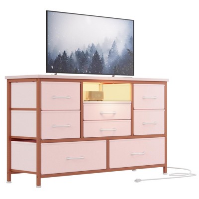 Homhougo TV Stand for TVs up to 55" Pink