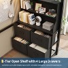 Twin Loft Bed w/Desk,Heavy Duty Metal Frame, 4 Fabric Drawers & 2 Shelves,Lights,Charging Station, Safety Guard/Ladder, No Box Spring - 4 of 4