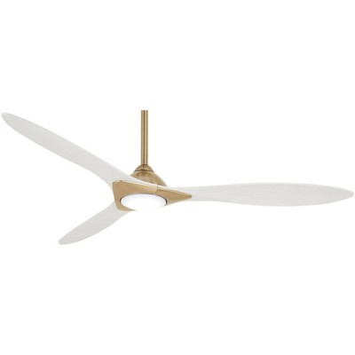 60" Minka Aire Sleek Soft Brass LED Indoor Smart Fan with Remote
