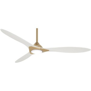 60" Minka Aire Sleek Soft Brass LED Indoor Smart Fan with Remote - 1 of 4