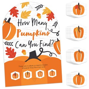 Big Dot of Happiness Fall Pumpkin - Halloween or Thanksgiving Party Scavenger Hunt - 1 Stand and 48 Game Pieces - Hide and Find Game - 1 of 4