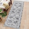 Vintage Floral Distressed Printed Area Rug Low Pile Machine Washable Stain Resistant Non Shedding Non Slip Pet Friendly Floor Mat - 3 of 4
