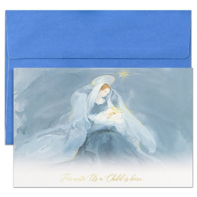 Masterpiece Studios Holiday Collection Petite Cards 16 Cards/Envelopes, A Child is Born, 4" x 6" (955300)