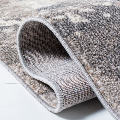 Gray and Beige Rectangular Stain-Resistant Area Rug