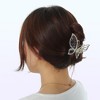 Unique Bargains Women's Nonslip Metal Bling Rhinestone Butterfly Hair Claws Purple 2.76"x1.57"x2.36" 1Pc - 2 of 4