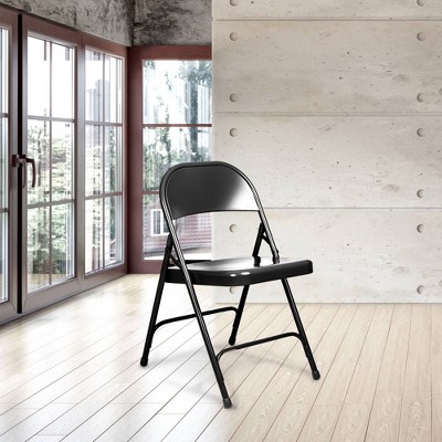 Set of 4 Heavy Duty All Steel Folding Chairs - Hampden Furnishings