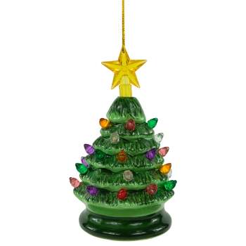 Imitation Ceramic Christmas Tree,Ceramic Christmas Trees That Light Up  ,Vintage Porcelain Christmas Tree with Lights for Christmas and Home