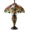 Chloe Lighting Demetra Aurora tiffany-Style 3 Light Victorian Double Lit Table Lamp 18" Shade - 2 of 4