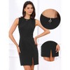 INSPIRE CHIC Women's Office Round Neck Sleeveless Zipper Front Midi Dress - 2 of 4