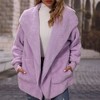 Coolmee Women's Long Hoodies Open Front Fleece Jackets Loose Fit Sweatshirts Fall Winter Fashion Casual Clothes with Pockets M Purple - 2 of 4
