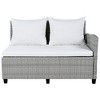 CAVINAS 5-Piece Outdoor Patio Rattan Sofa Set, PE Wicker L-Shaped Garden Furniture for Balcony and Apartment with Soft Cushions, Gray - 4 of 4