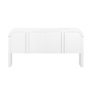CLIHOME 4 Doors Striped Utility Storage Cabinets, Adjustable Pantry Storage Cabinet - 1 of 4