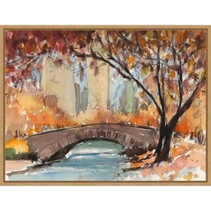 Amanti Art Autumn in New York - Study I by Samuel Dixon Canvas Wall Art Print Framed 30 x 23-in. - 1 of 4