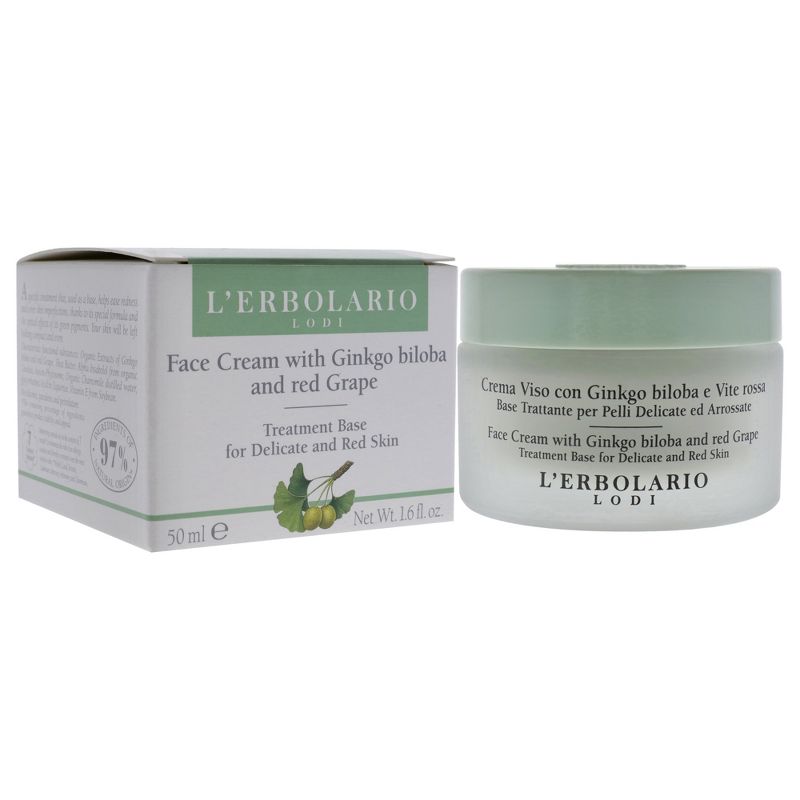 Face Cream with Ginkgo Biloba and Red Grape by LErbolario for Unisex - 1.6 oz Cream, 4 of 8