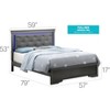 Sapphtopaz Modern Bed Frame with Button Tufting Upholstered Headboard Wood Platform Bed with LED for Bedroom, Apartment - 4 of 4