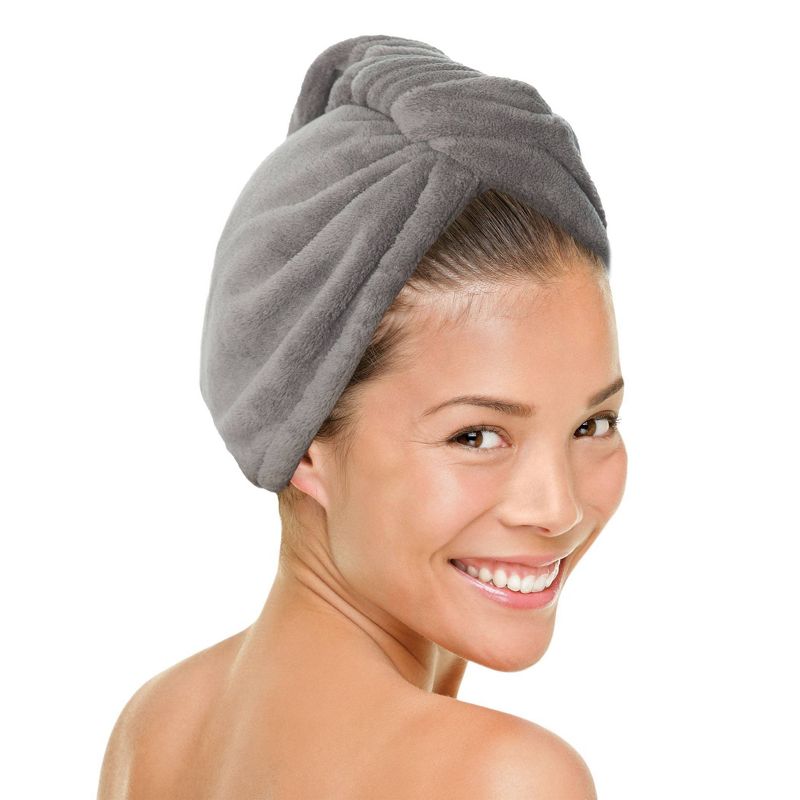 MICRODRY 2pk Ultra Absorbent Quick Drying Hair Towel/Hair Turban, 2 of 4