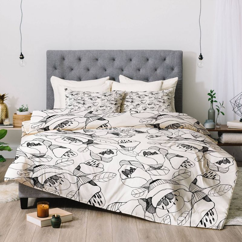 CayenaBlanca Lines Comforter Set White/Black - Deny Designs, 3 of 8