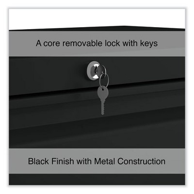 Black Steel 2-Drawer Lockable Lateral File Cabinet
