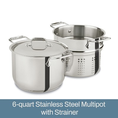 Stainless Steel 6-Quart Pasta Pot with Basket Insert