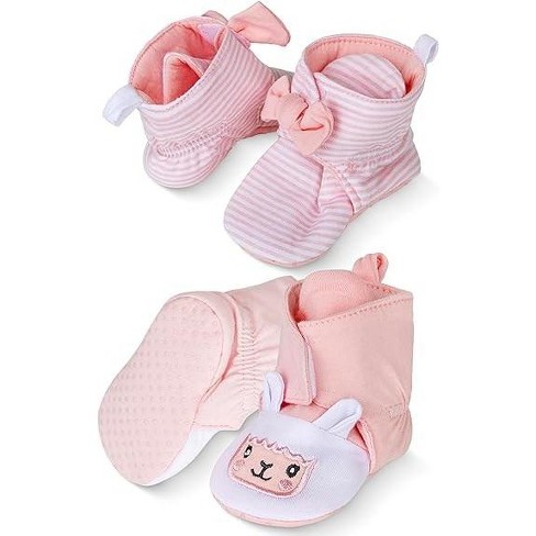 Rising Star Baby Girls u0026 Boys Booties, Non Slip Grippers Slippers For  Infants Ages 6-9 Months (pink Alpaca) : Target