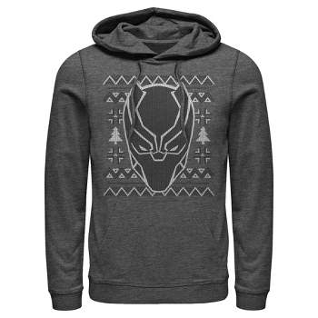 Men's Marvel Ugly Christmas Panther Mask Pull Over Hoodie