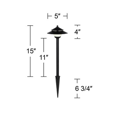 Black LED Pagoda Pathway Light with Frosted Glass