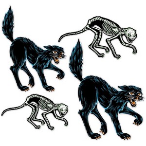 Beistle Vintage Halloween Jointed Cats, 19"-27", (4/Pkg) Multicolored - 1 of 2