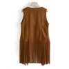 Women's Fringe Vest Lightweight Fringe Slim Fit Sleeveless Open Front Vest Top - 2 of 2