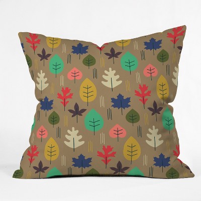 Zoe Wodarz Leaf It All Behind Square Throw Pillow Brown - Deny Designs