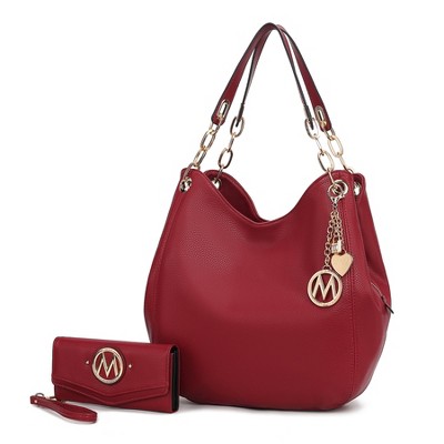 MKF Collection Ashley Vegan Leather Women’s Hobo Shoulder Bag with Wristlet Wallet by Mia K