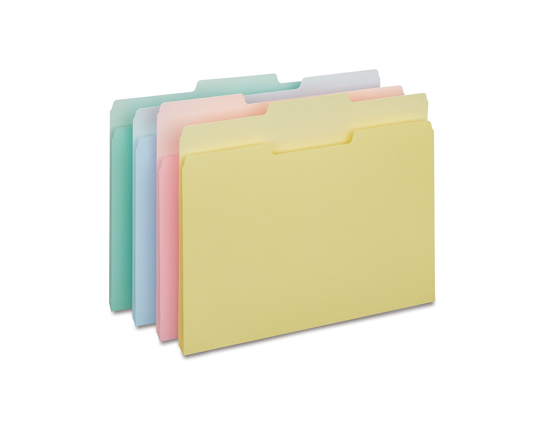 Staples Top-Tab File Folders 3-Tab Letter Assorted Pastel Colors 100/BX TR459684/459684
