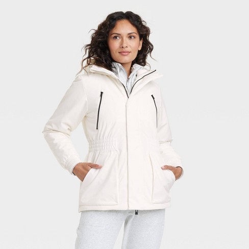 Women's Fleece Half Zip Pullover - All In Motion™ Cream Xl : Target