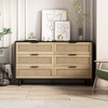 6-Drawer Rattan Dresser for Living Room and Bedroom, Natural - ModernLuxe - image 2 of 4