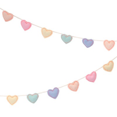 Meri Meri Felt Heart Garland (10' with excess cord - Pack of 1)