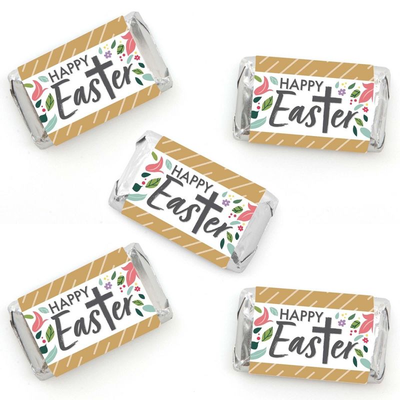 Big Dot of Happiness Religious Easter - Mini Candy Bar Wrapper Stickers - Christian Holiday Party Small Favors - 40 Count, 1 of 7