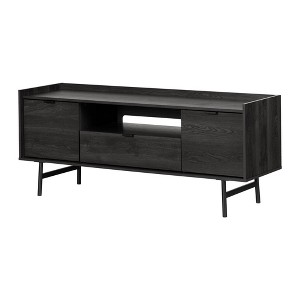 South Shore City Life TV Stand for TVs up to 75" Gray Oak: Laminated Particle Board, Storage Shelves, Modern Design - 1 of 4